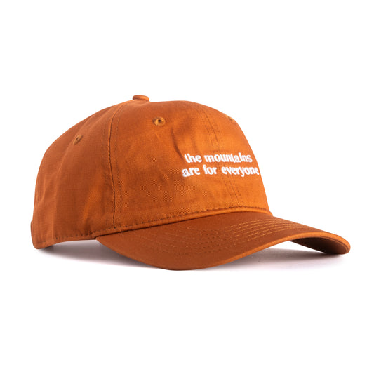 The Mountains Are For Everyone Dad Hat (Rust) - Embroidered Text Cap