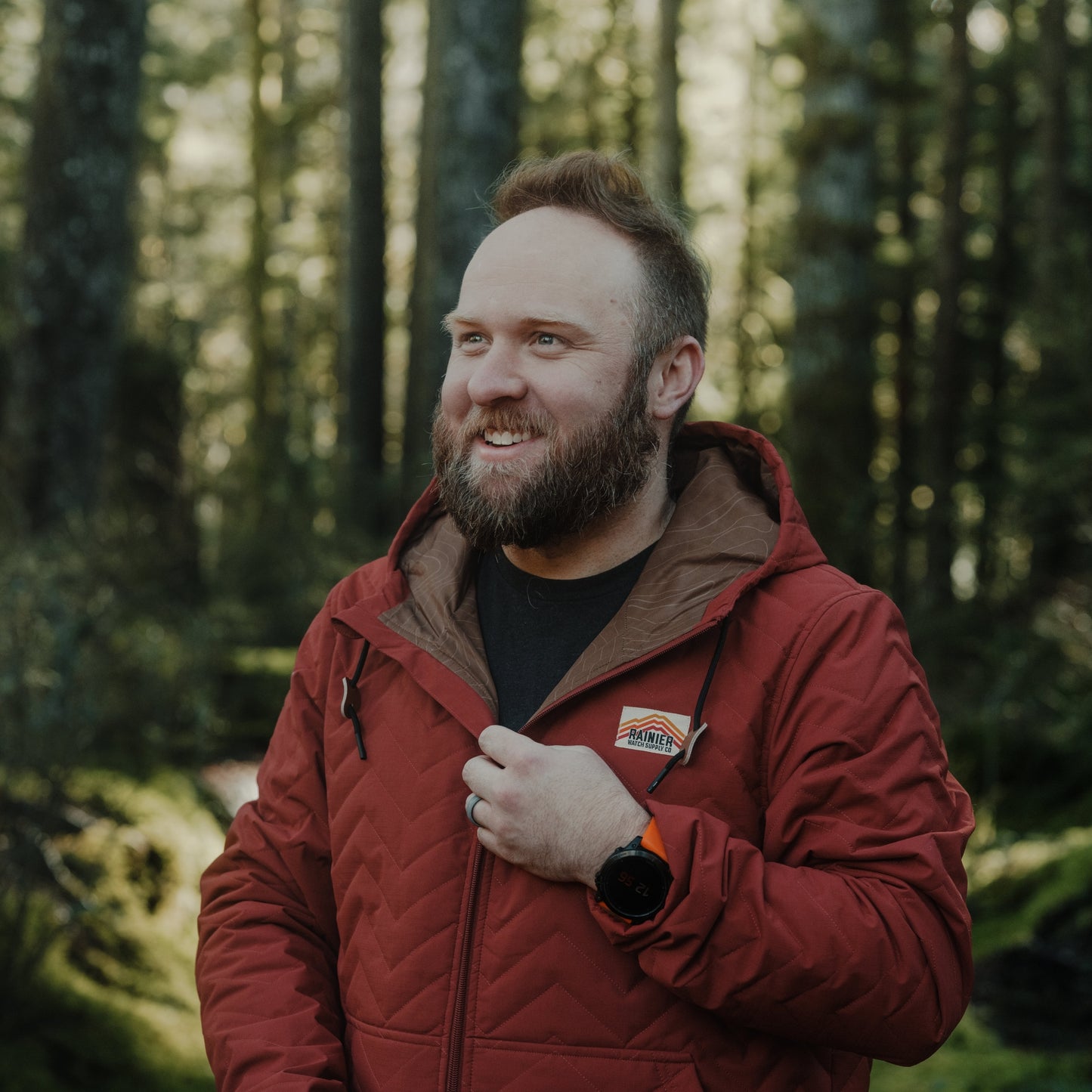 Ridgeline Quilted Hooded Jacket – Red