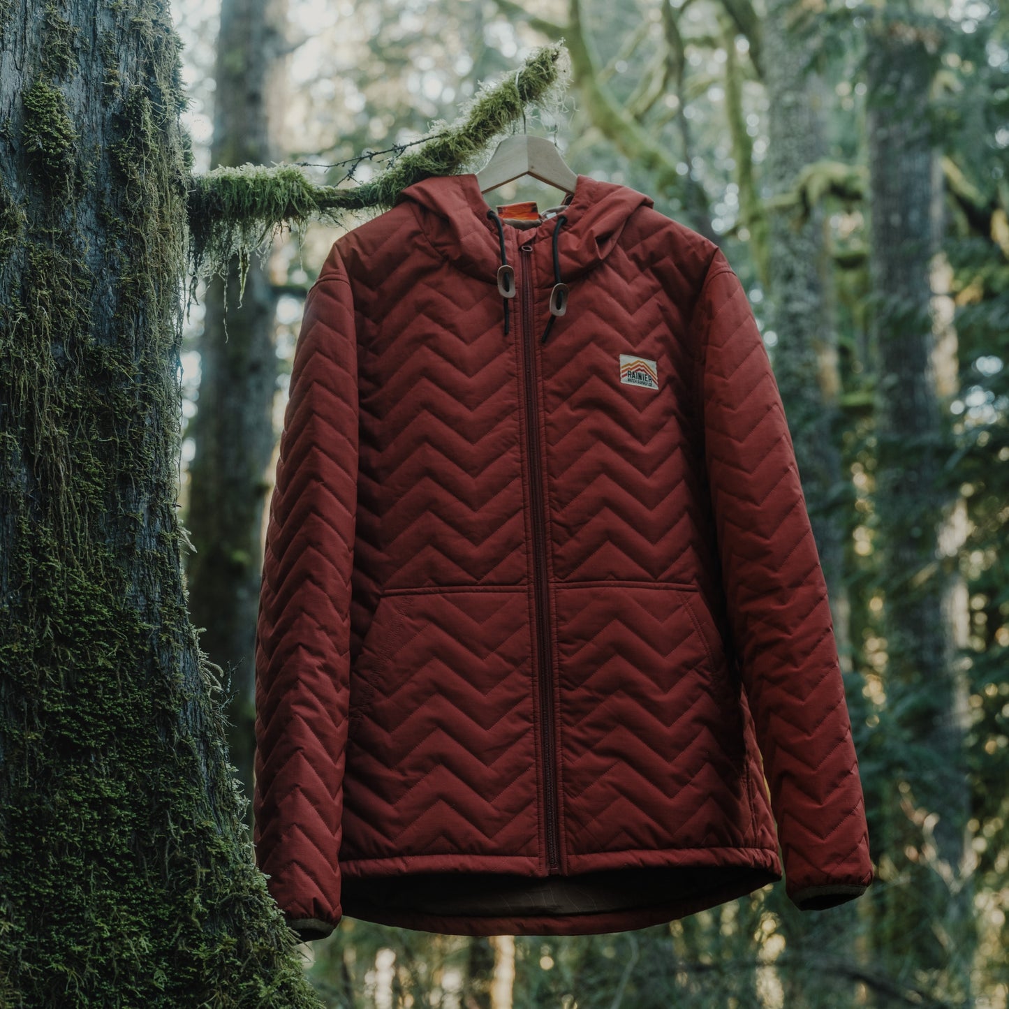 Ridgeline Quilted Hooded Jacket – Red