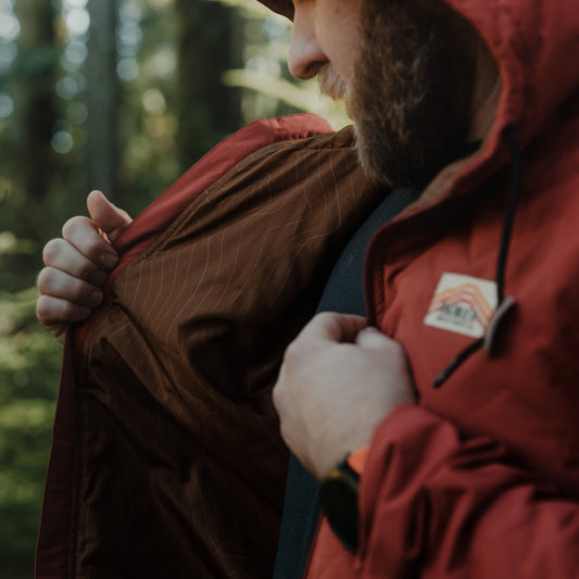 Ridgeline Quilted Hooded Jacket – Red