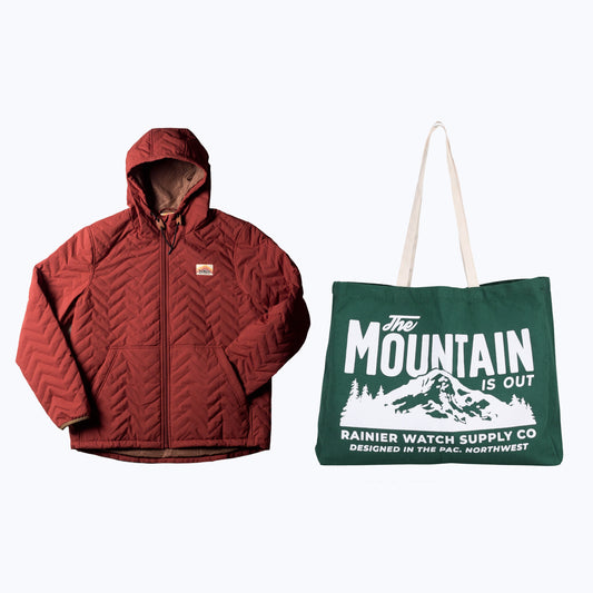 Ridgeline Micro-Puffer + TMIO Tote - Forest Green Bundle