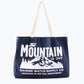 The Mountain Is Out Oversized Organic Tote Bag - Navy