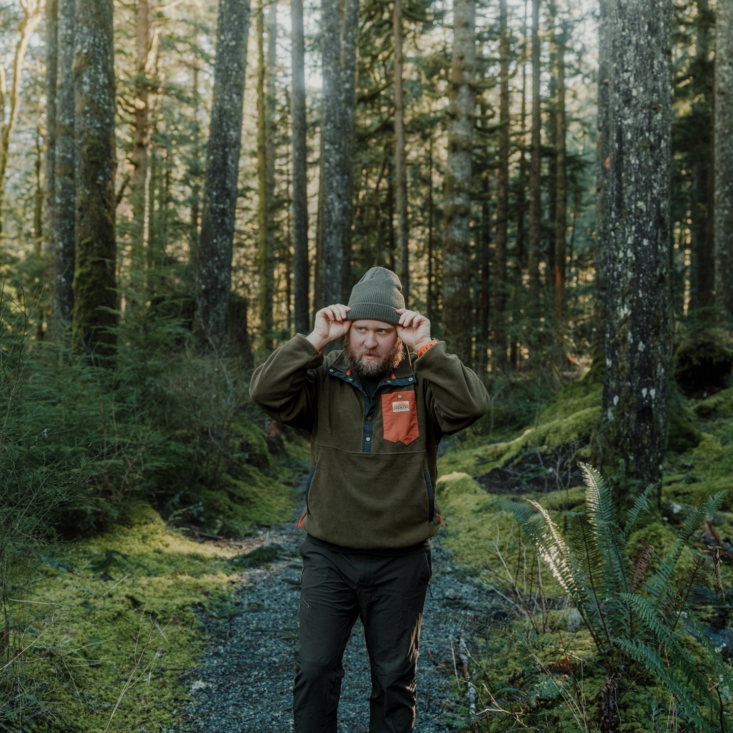 Turbo Recycled Fleece Pullover Jacket - Forest Green