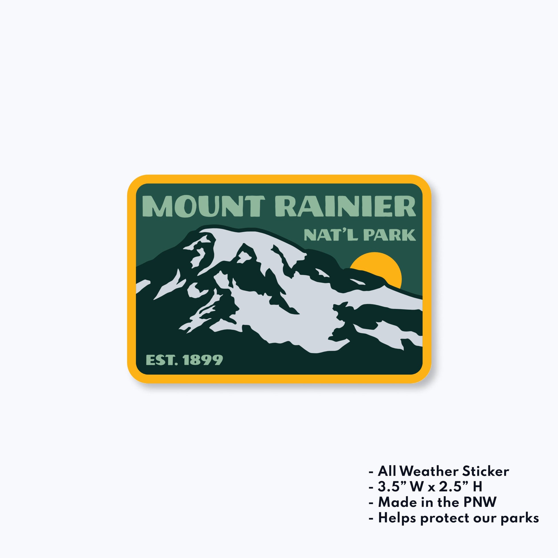 Mount Rainier National Park Est 1899 Sticker – Rainier Watch