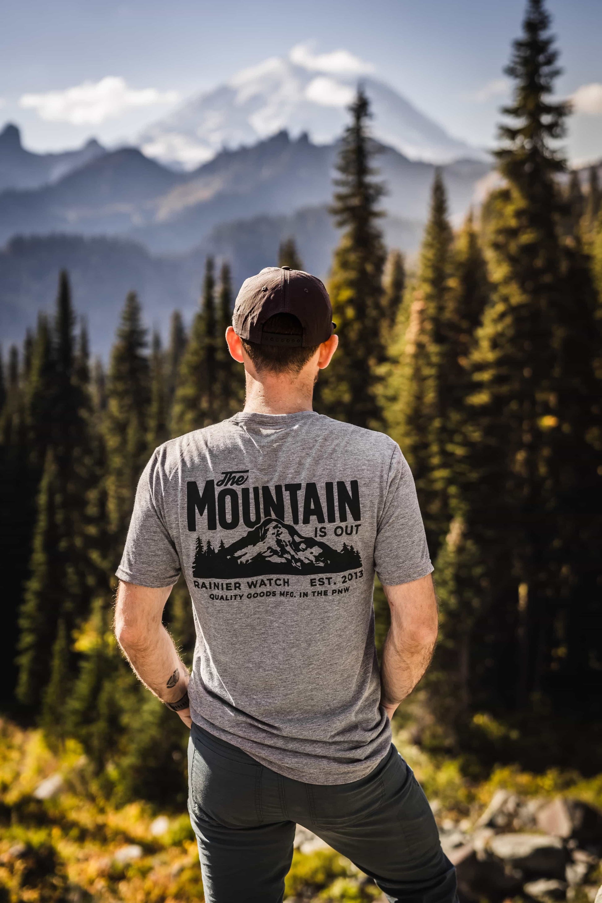 The Mountain Is Out Eco Tee – Rainier Watch