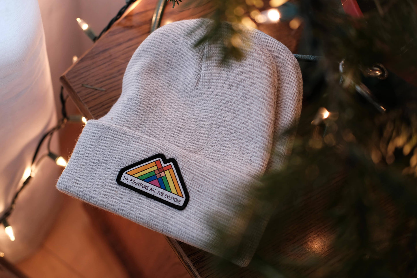 The Mountains are for everyone Upcycled Beanie